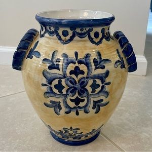 Ceramic Yellow & Blue Vase